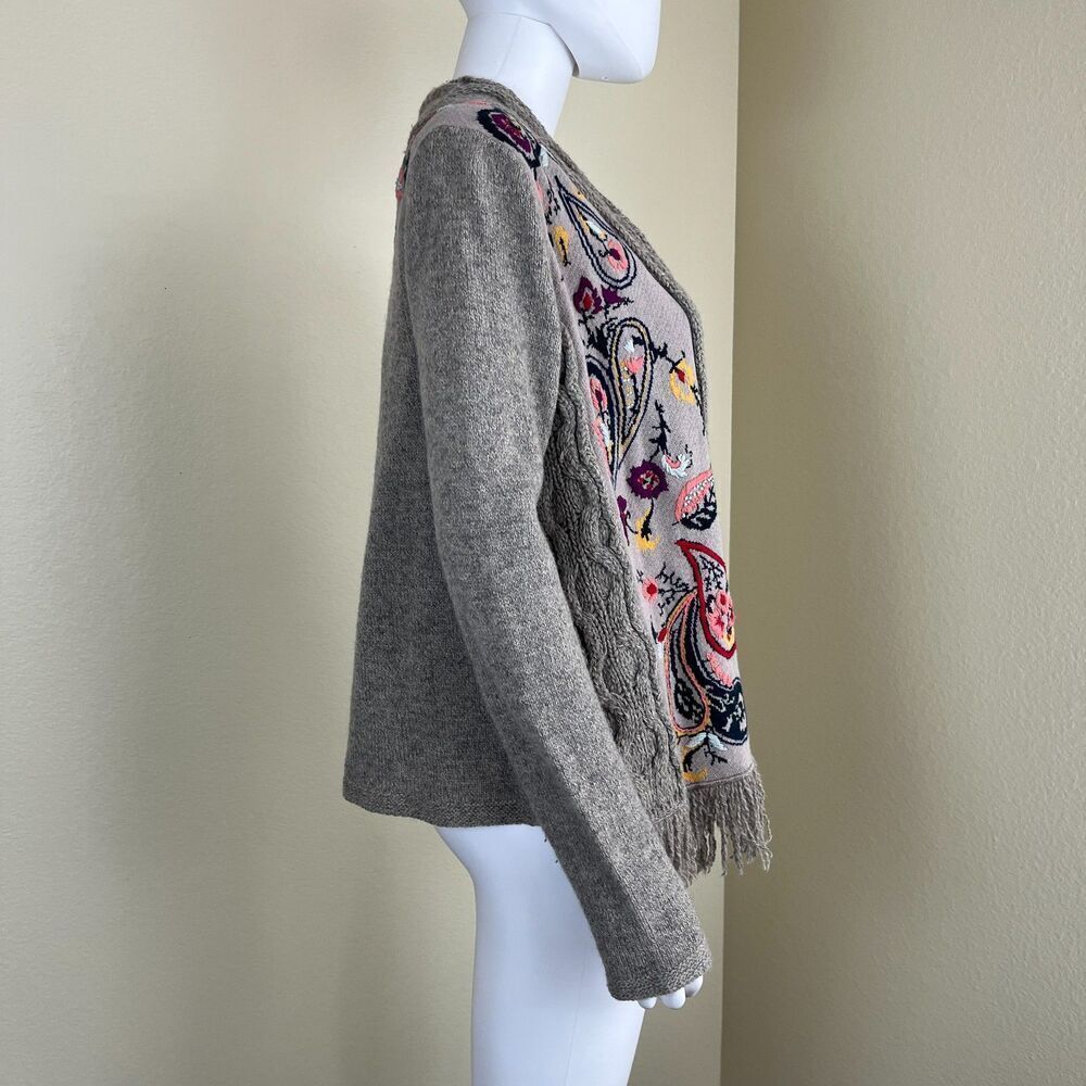 Sleeping On Snow Women Size M Folklore Embroidered Cardigan Paisley Sweater Boho - Picture 11 of 15